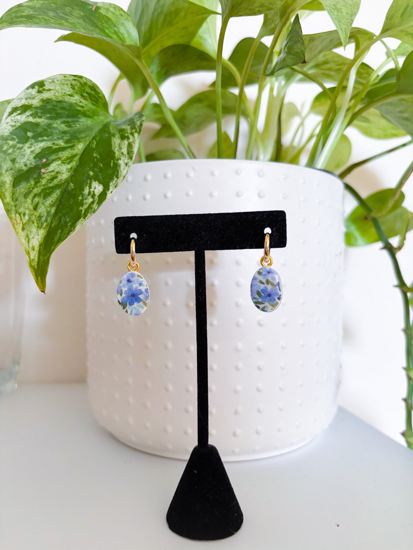 CHARM BAR Reversible Blue Floral Charm