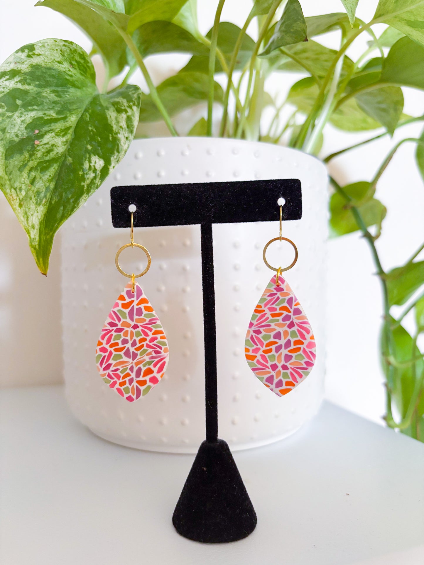 Stained Glass Teardrop Dangles