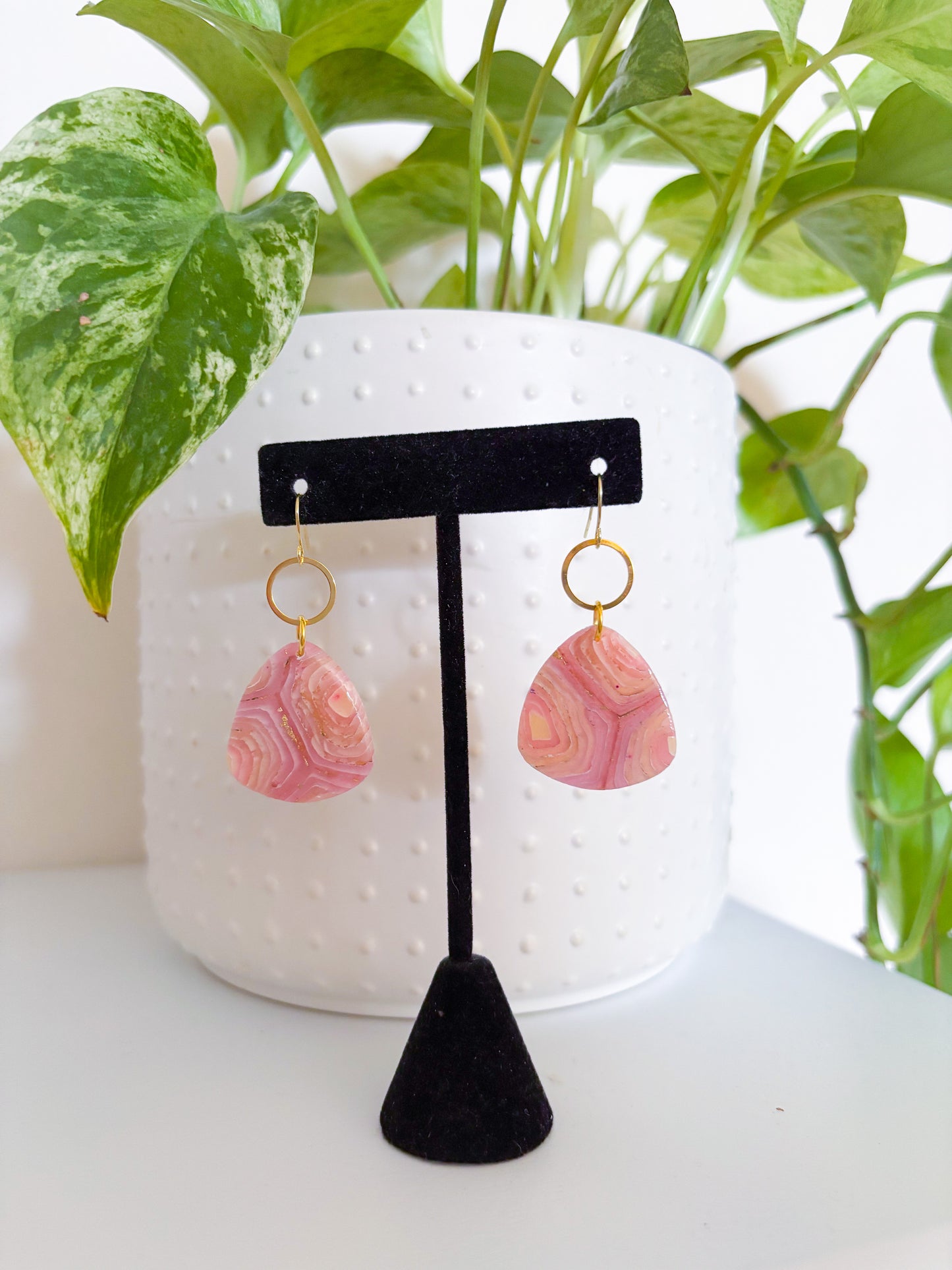 Spring Teardrop Geode Dangles