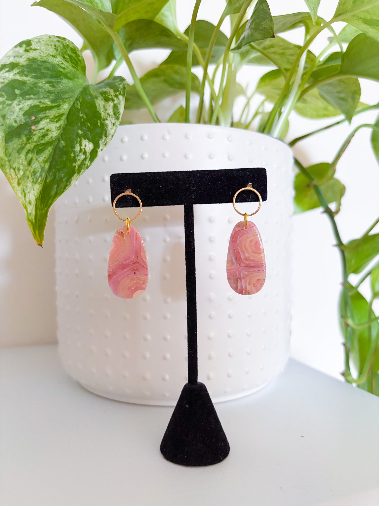 Spring Oval Geode Dangles