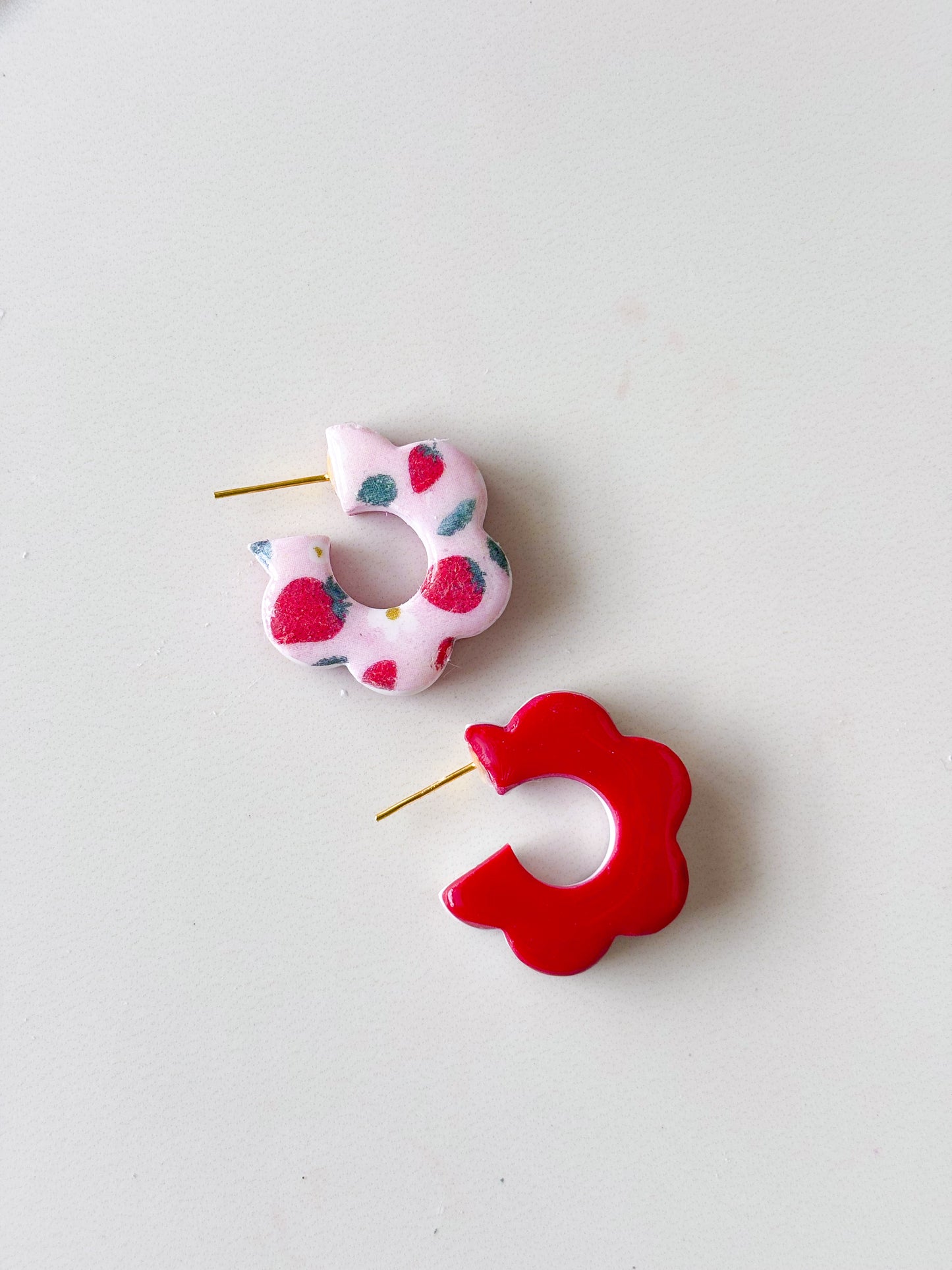 Reversible Red Strawberry Hoops