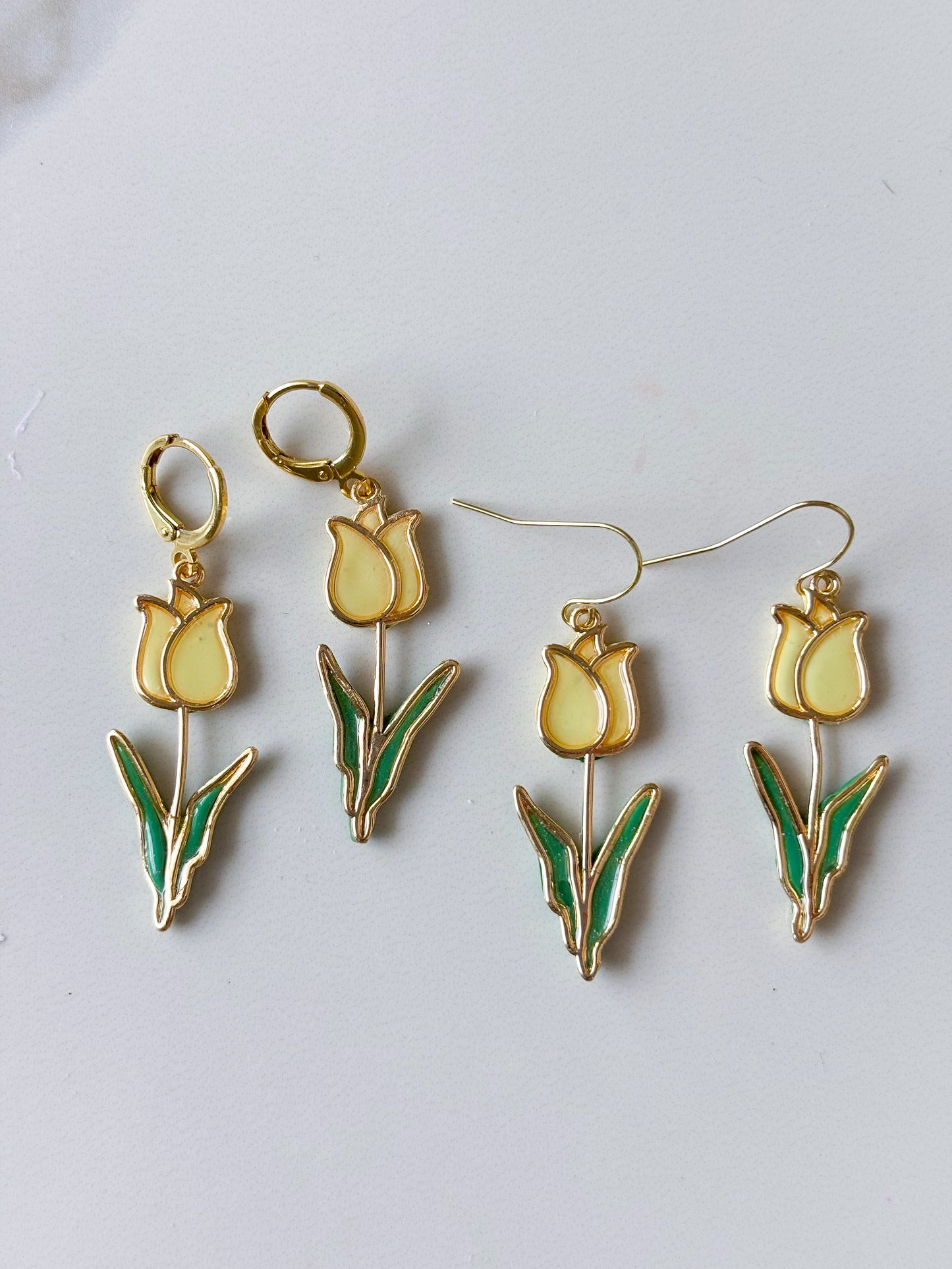 Yellow + Gold Tulip Dangles