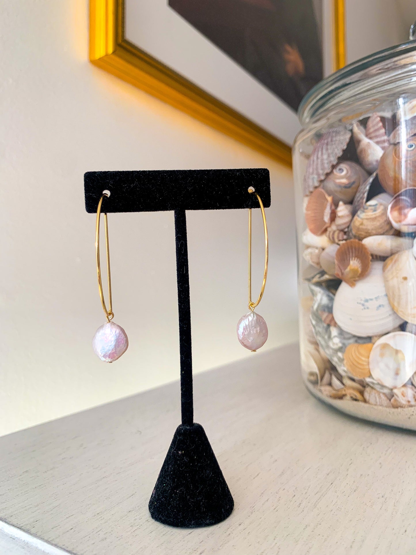 Fresh Water Pearl Hoop Dangles