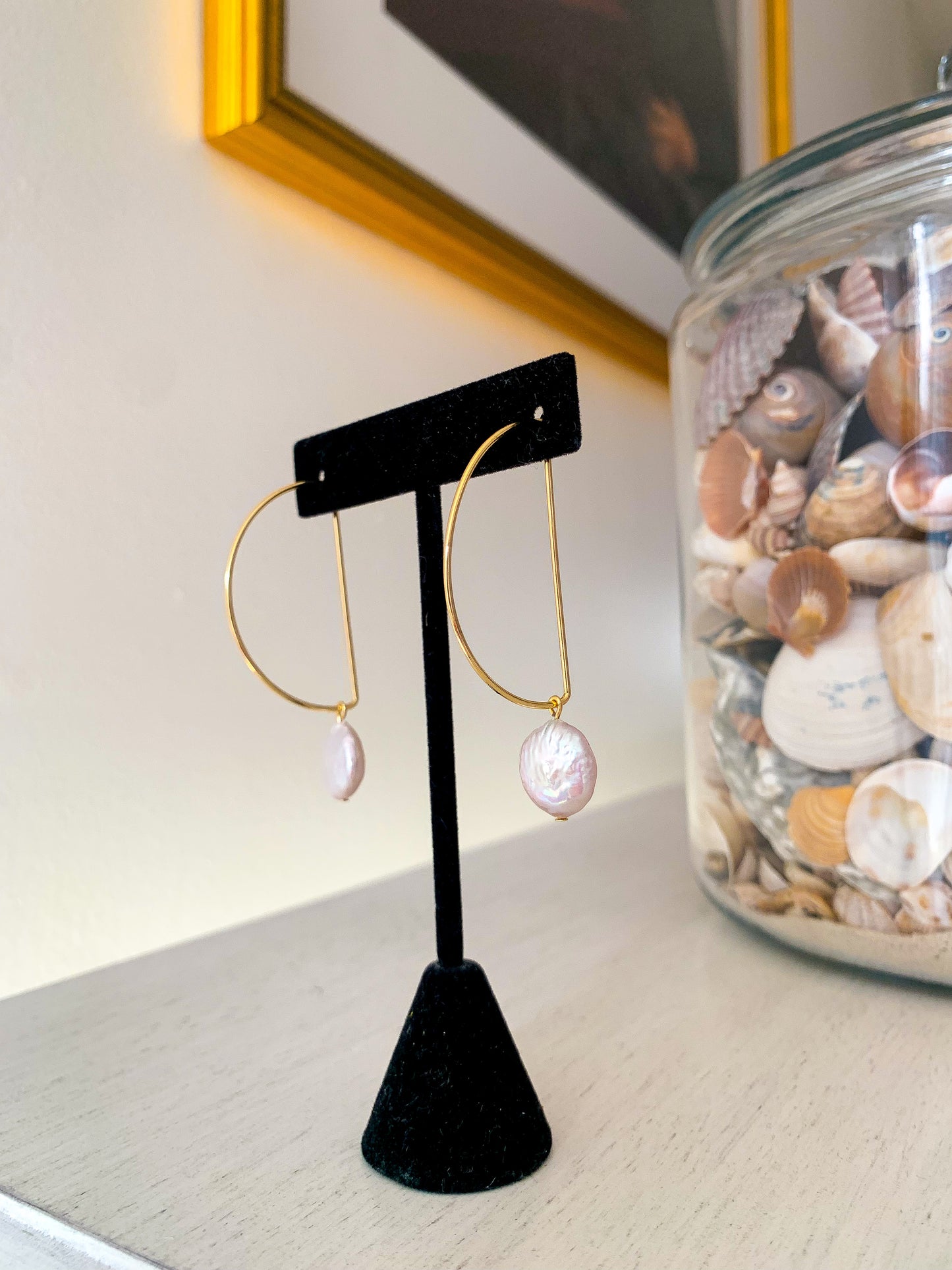 Fresh Water Pearl Hoop Dangles
