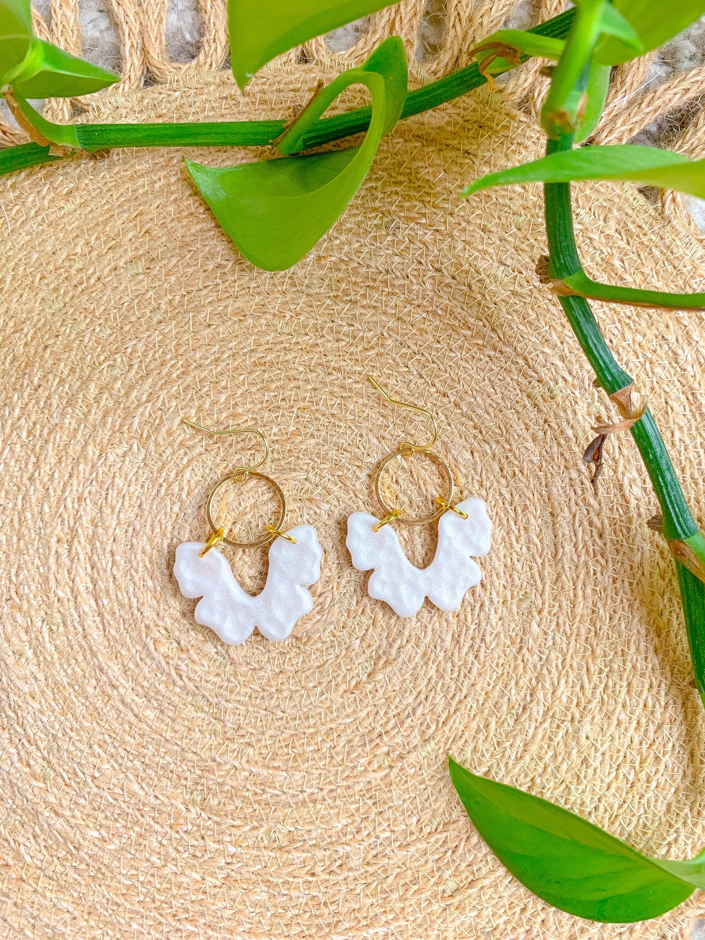 Pearly Clay Textured Dangles