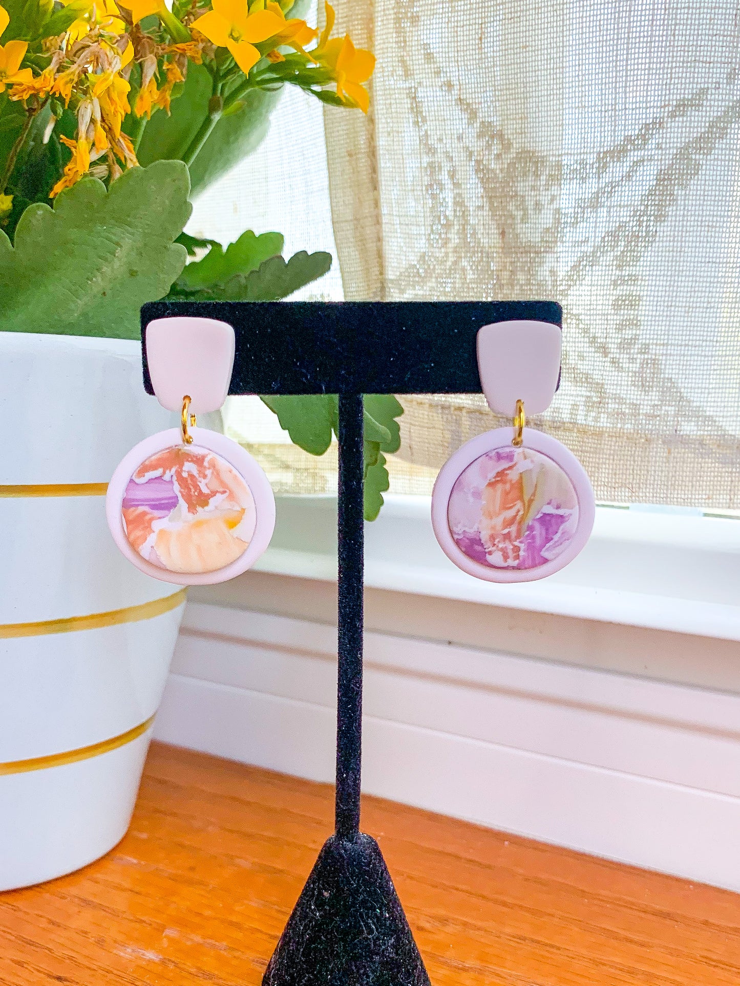 Round Watercolor Art Dangles