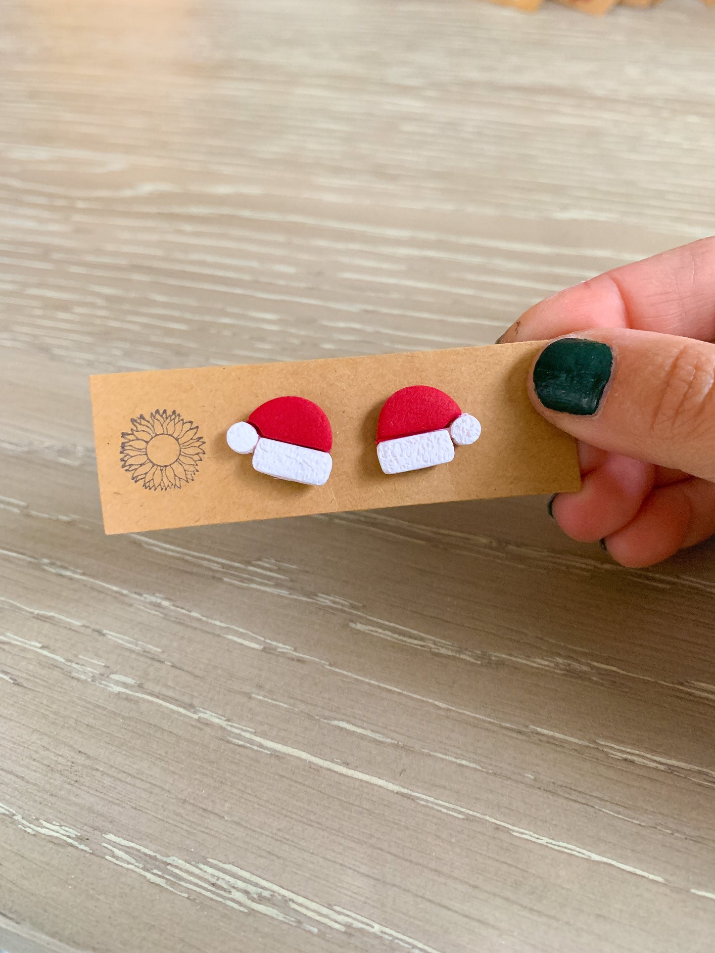 Santa Hat Studs