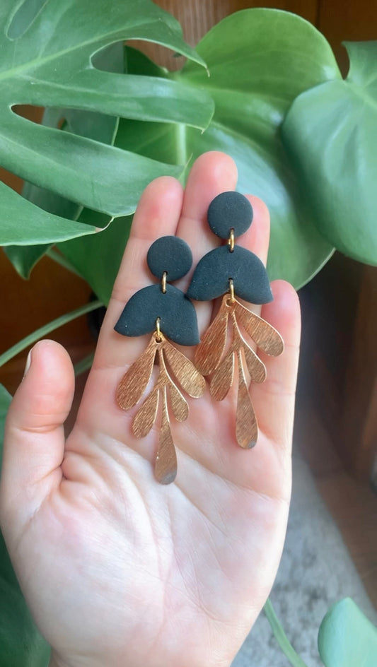 Matte Botanical Dangles in White or Black