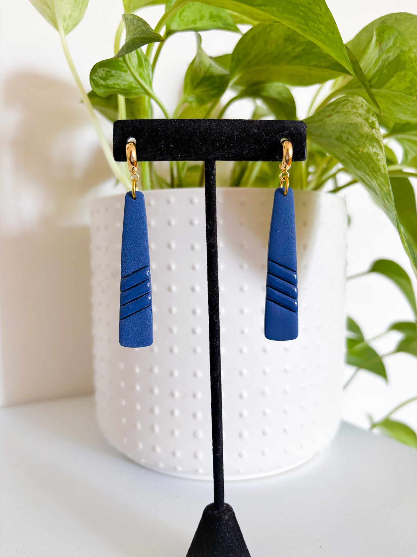 Long Navy Blue Dangles