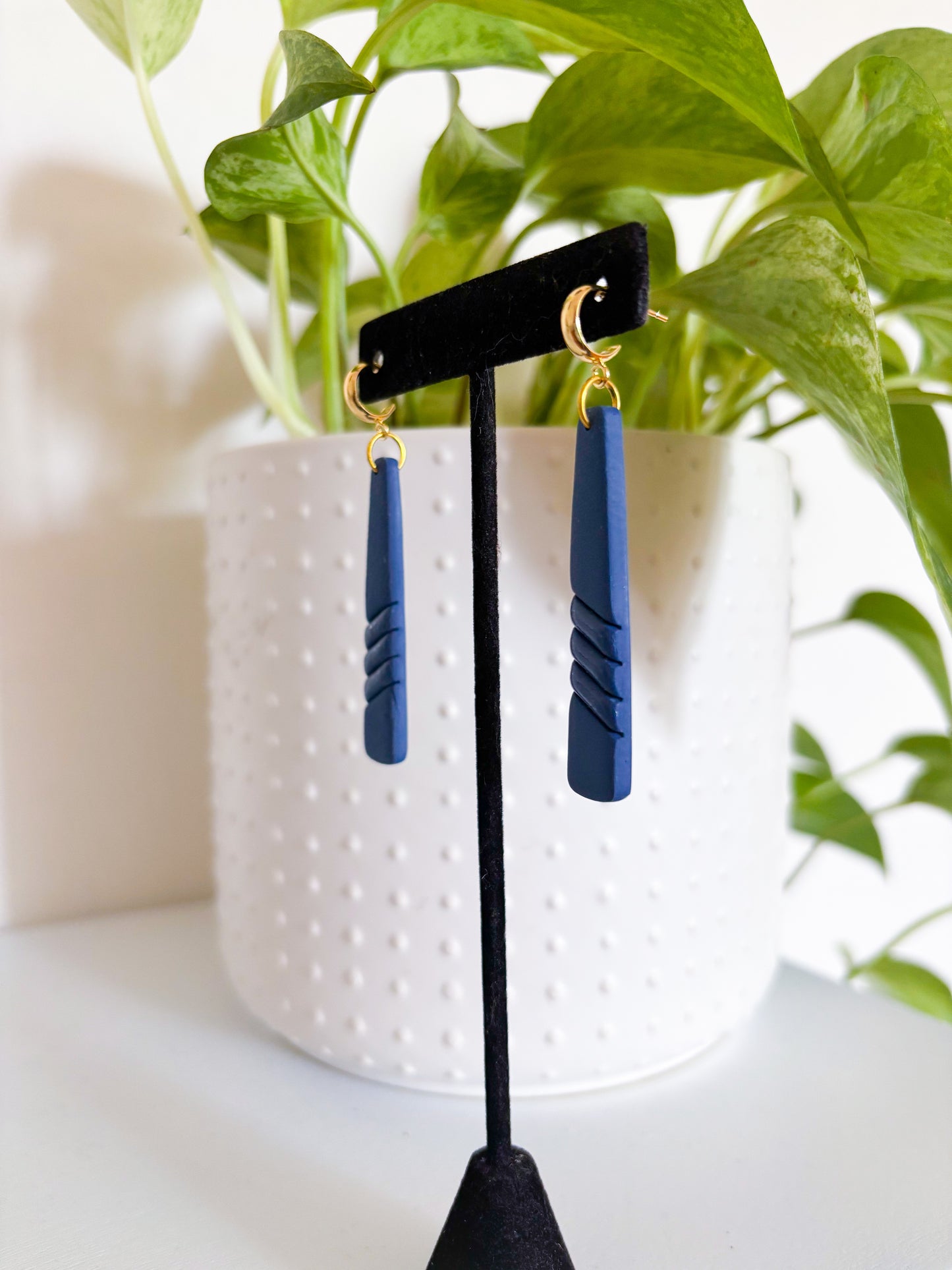 Long Navy Blue Dangles