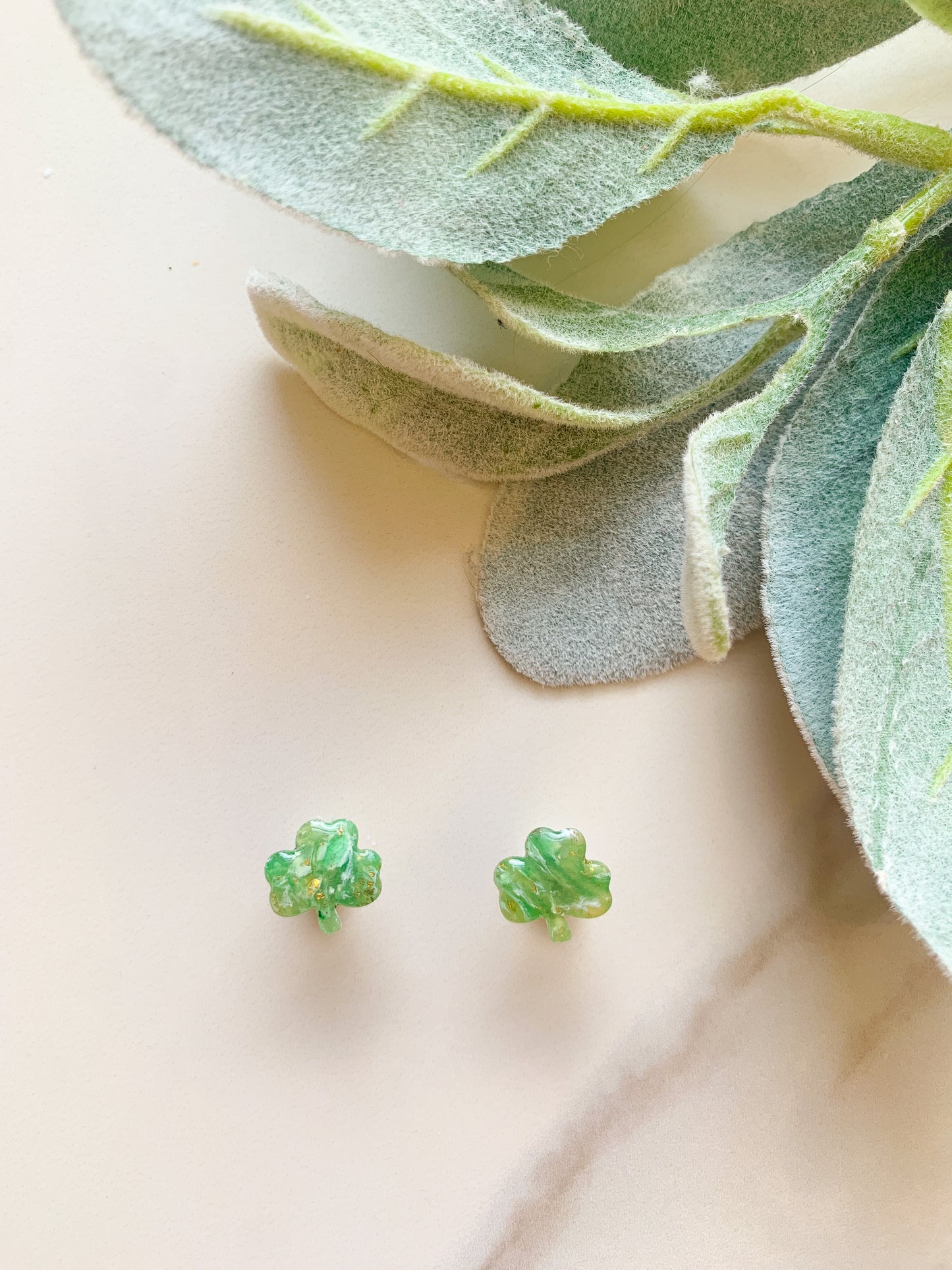 Marbled Shamrock Studs