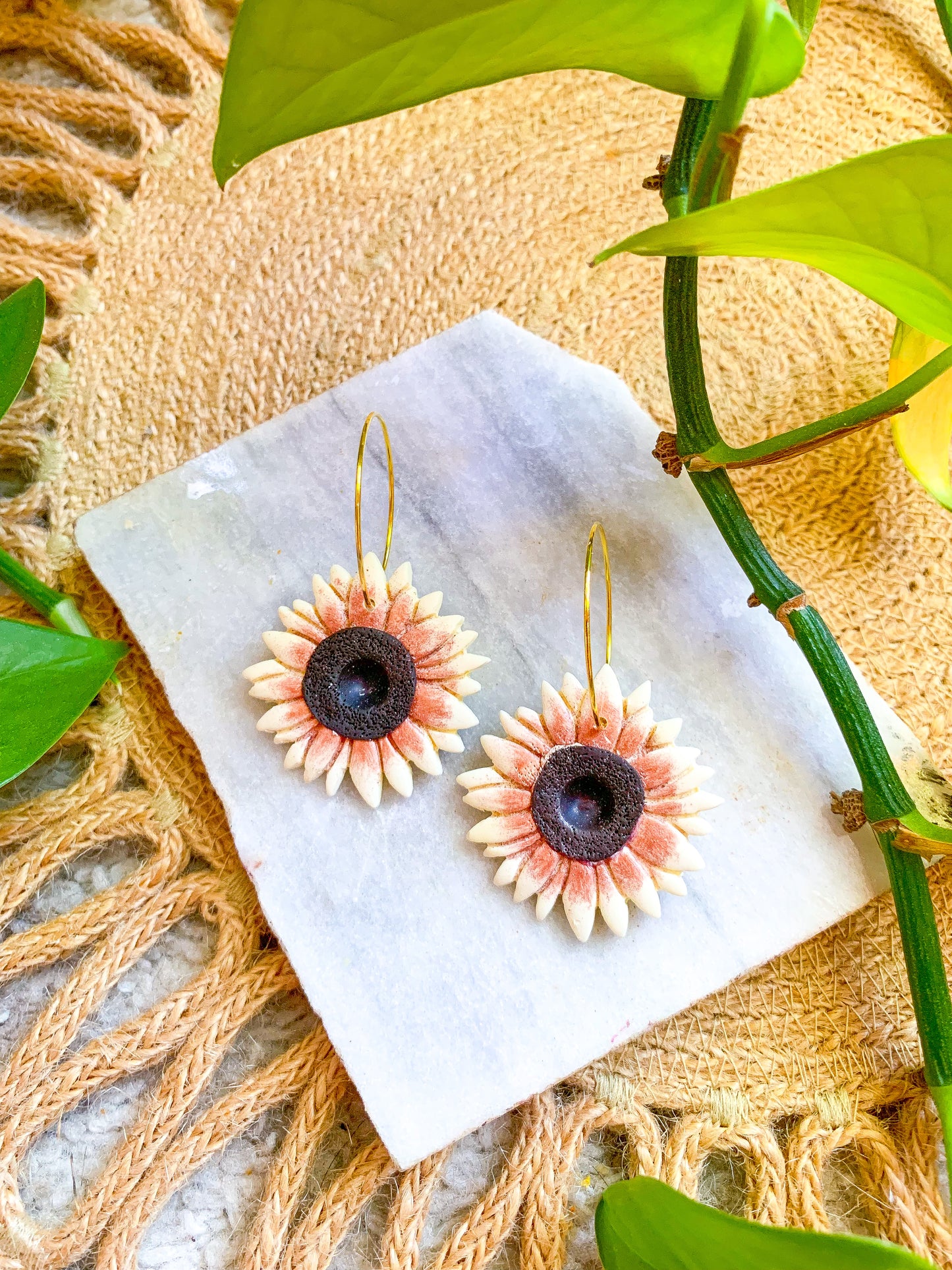 Lemon Red Sunflower Hoops