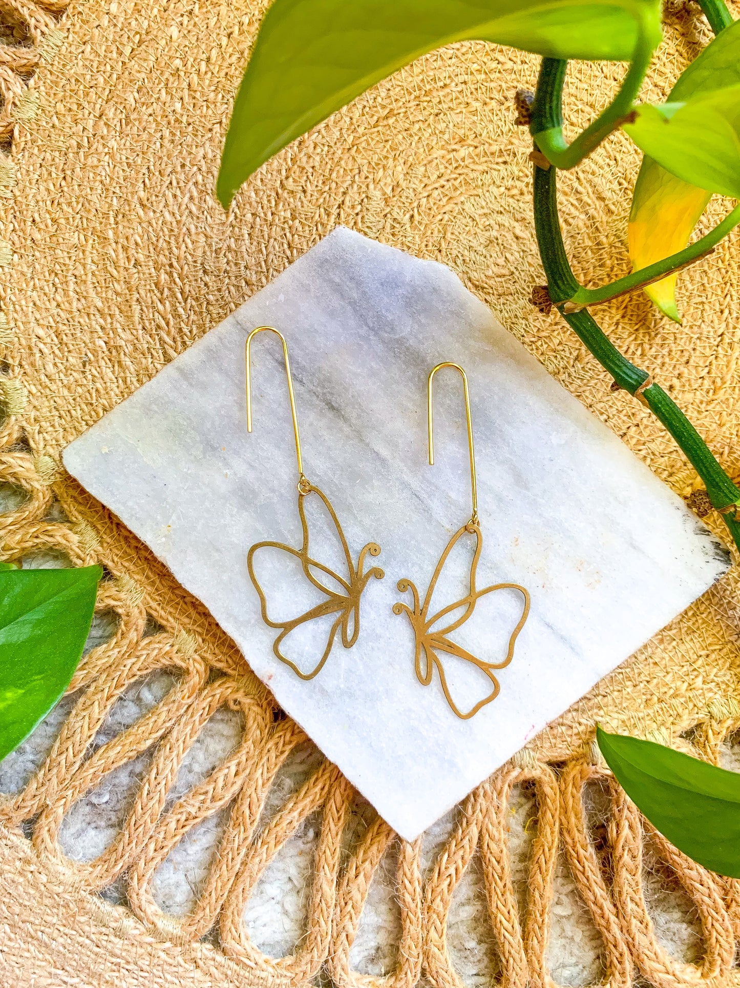 Golden Butterfly Dangles