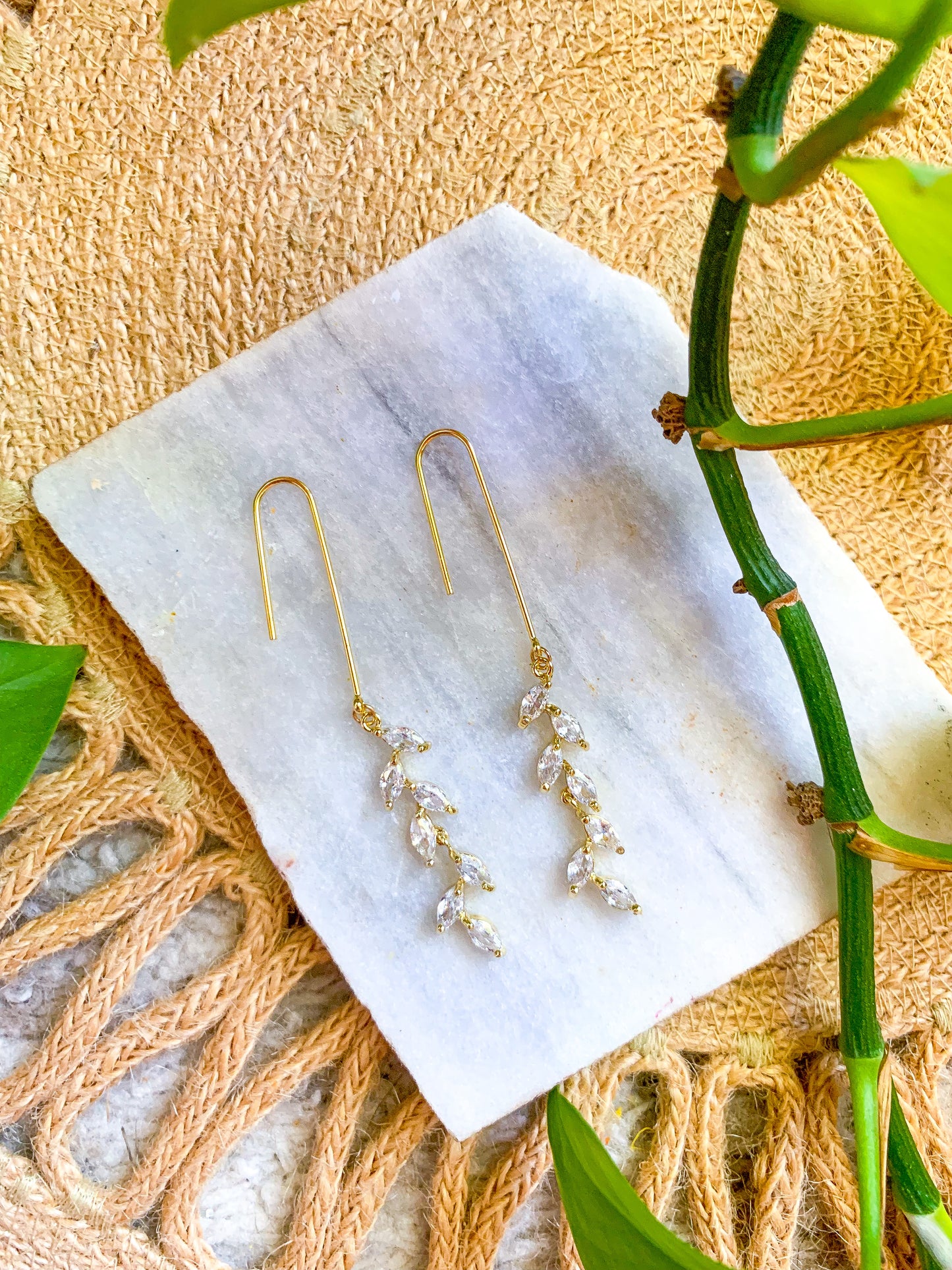 Crystal Leaf Elegant Dangles