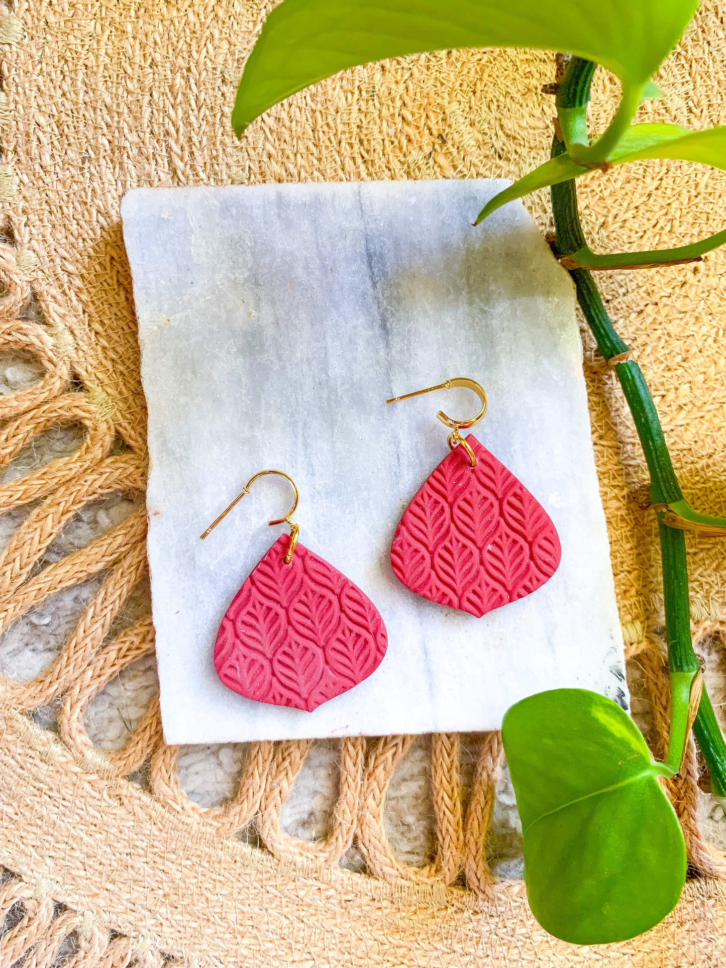 Leaf Imprinted Trending Fall Color dangles