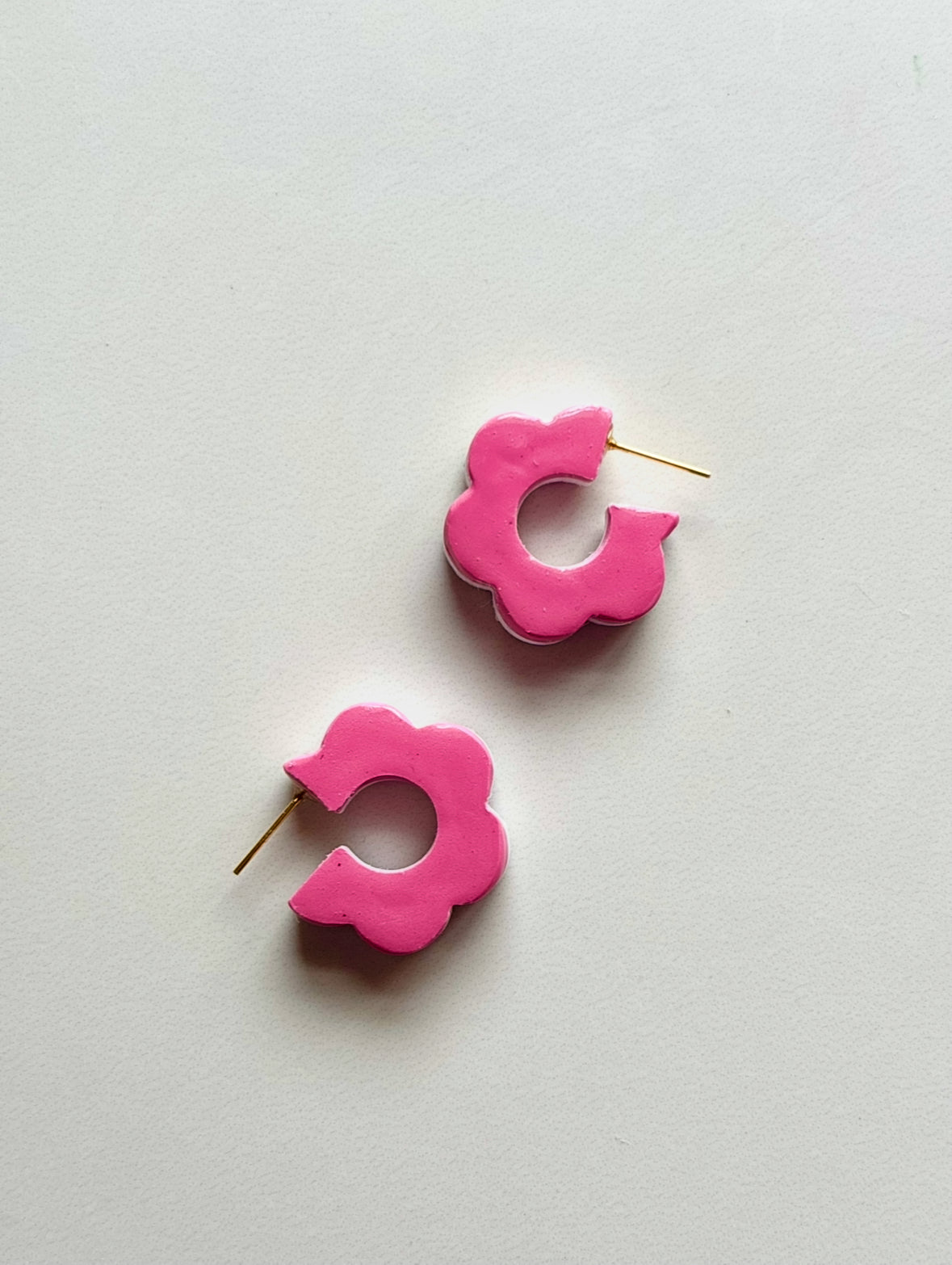 REVERSIBLE Pink Bow Pencil Hoops