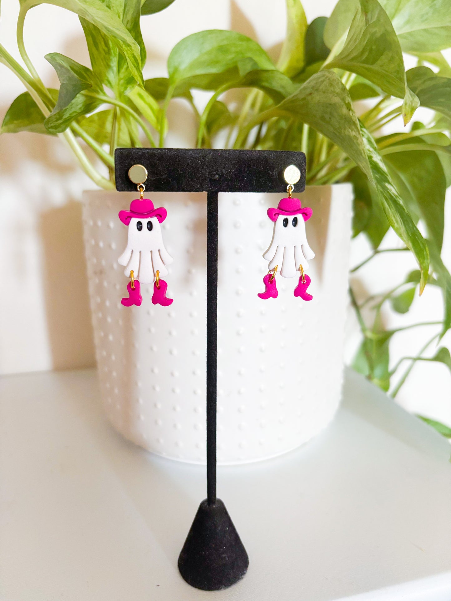 Pink Cowboy Ghost Dangles