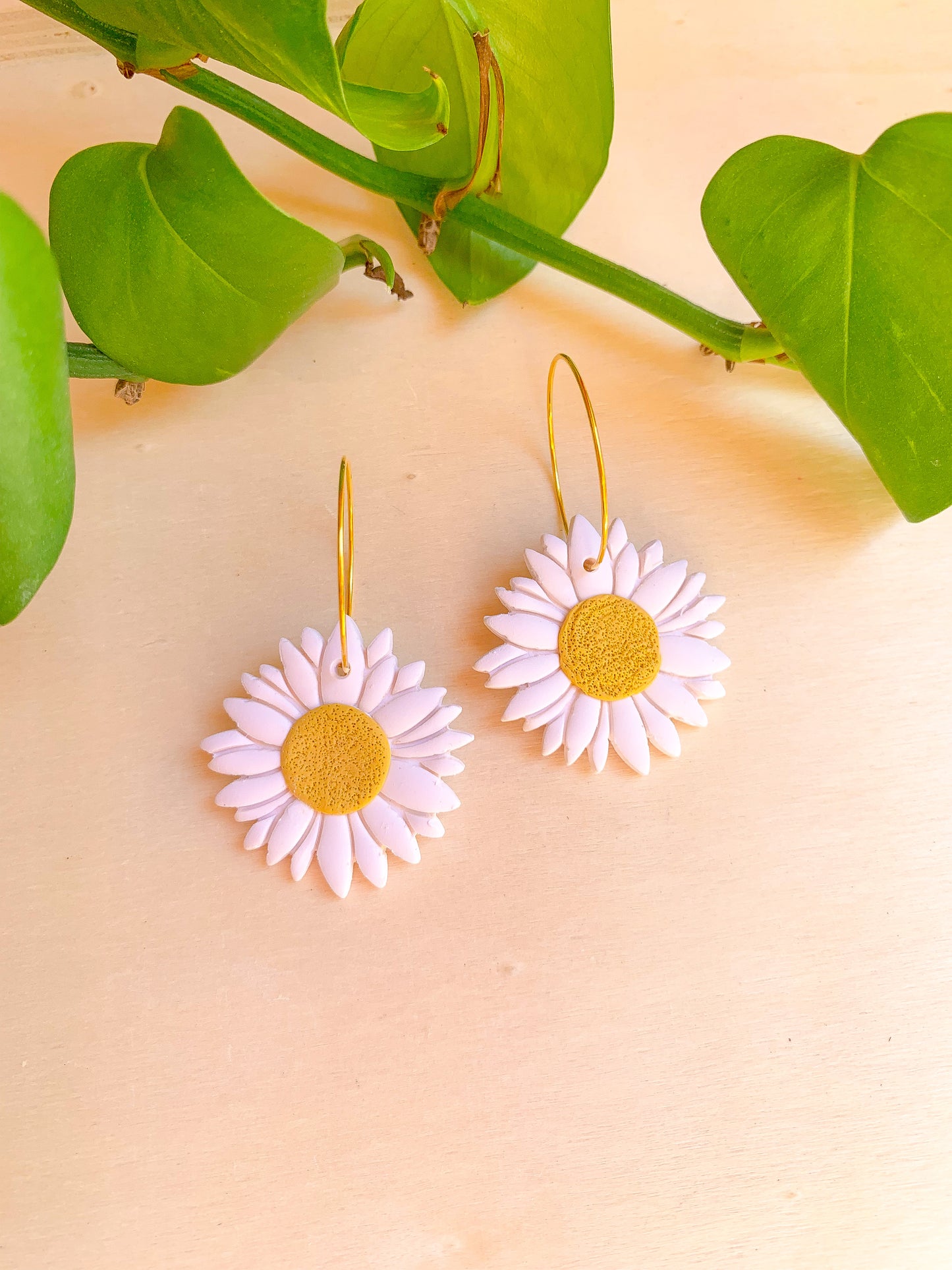 Large Daisy Hoops