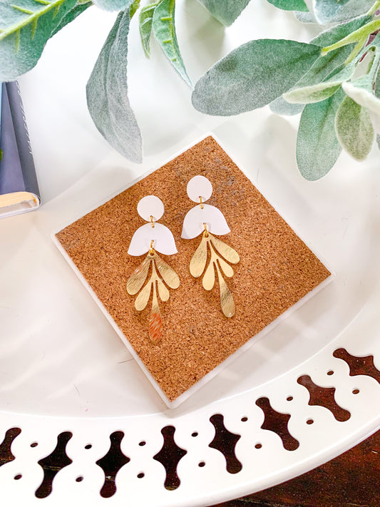 Matte Botanical Dangles in White or Black