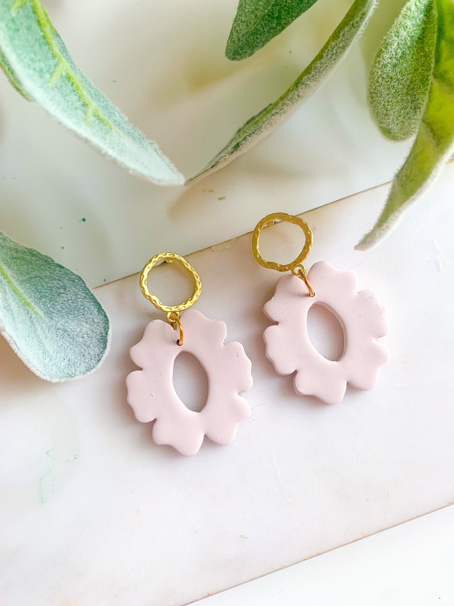 Cream Floral Dangles