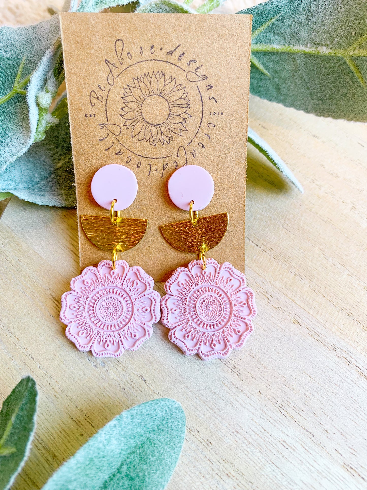 Pink Mandala Dangles