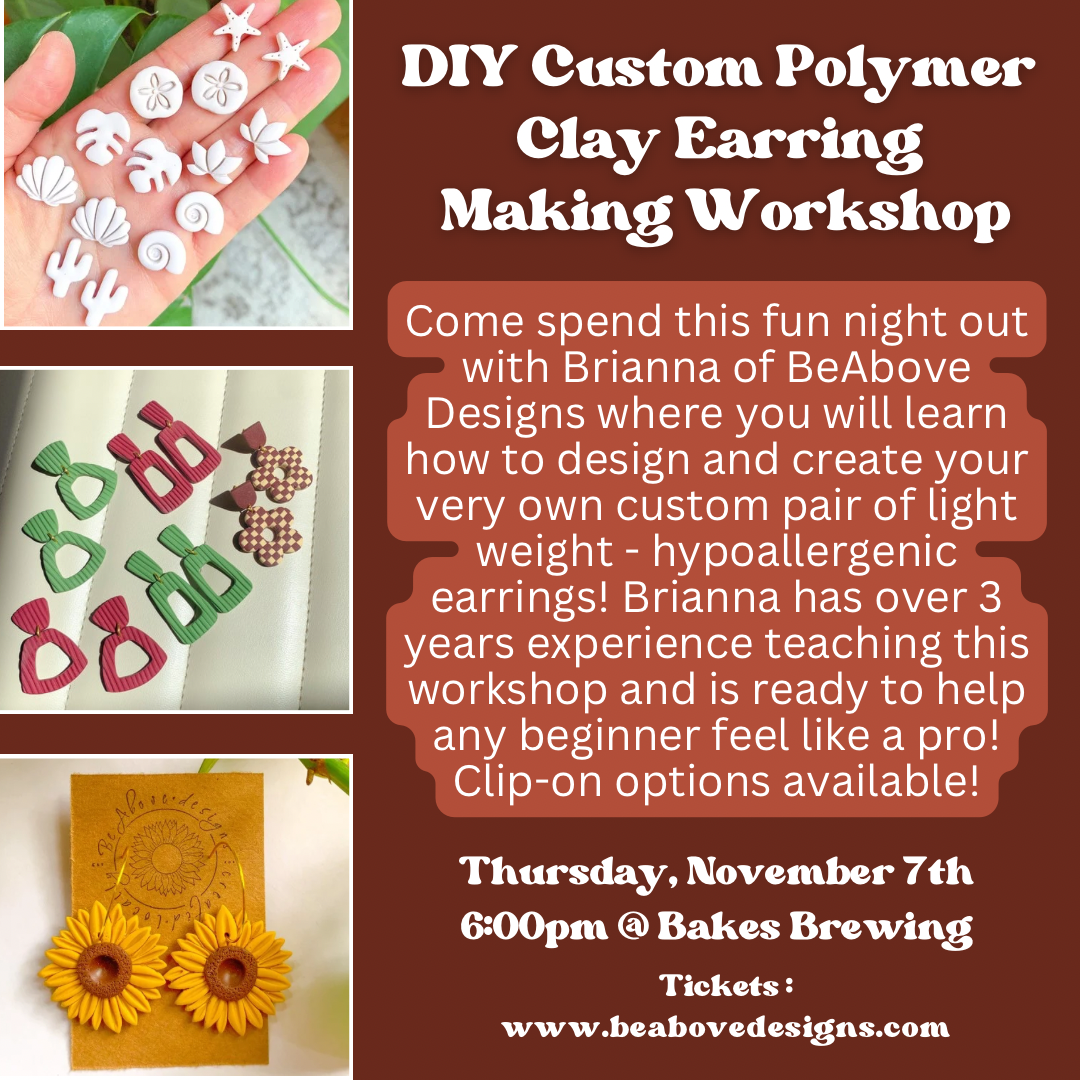 Polymer Clay Earring Making Workshop @ Bakes Brewing