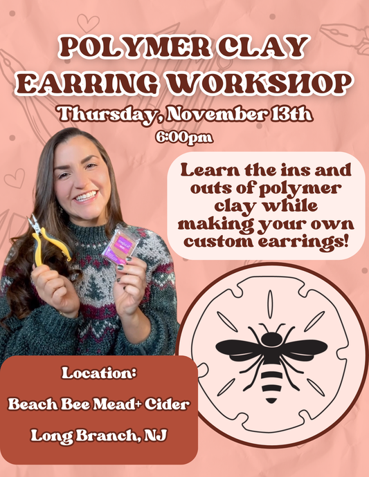 Polymer Clay Earring Make + Sip Workshop @ Beach Bee