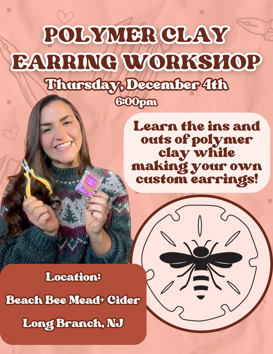 Polymer Clay Earring Make + Sip Workshop @ Beach Bee