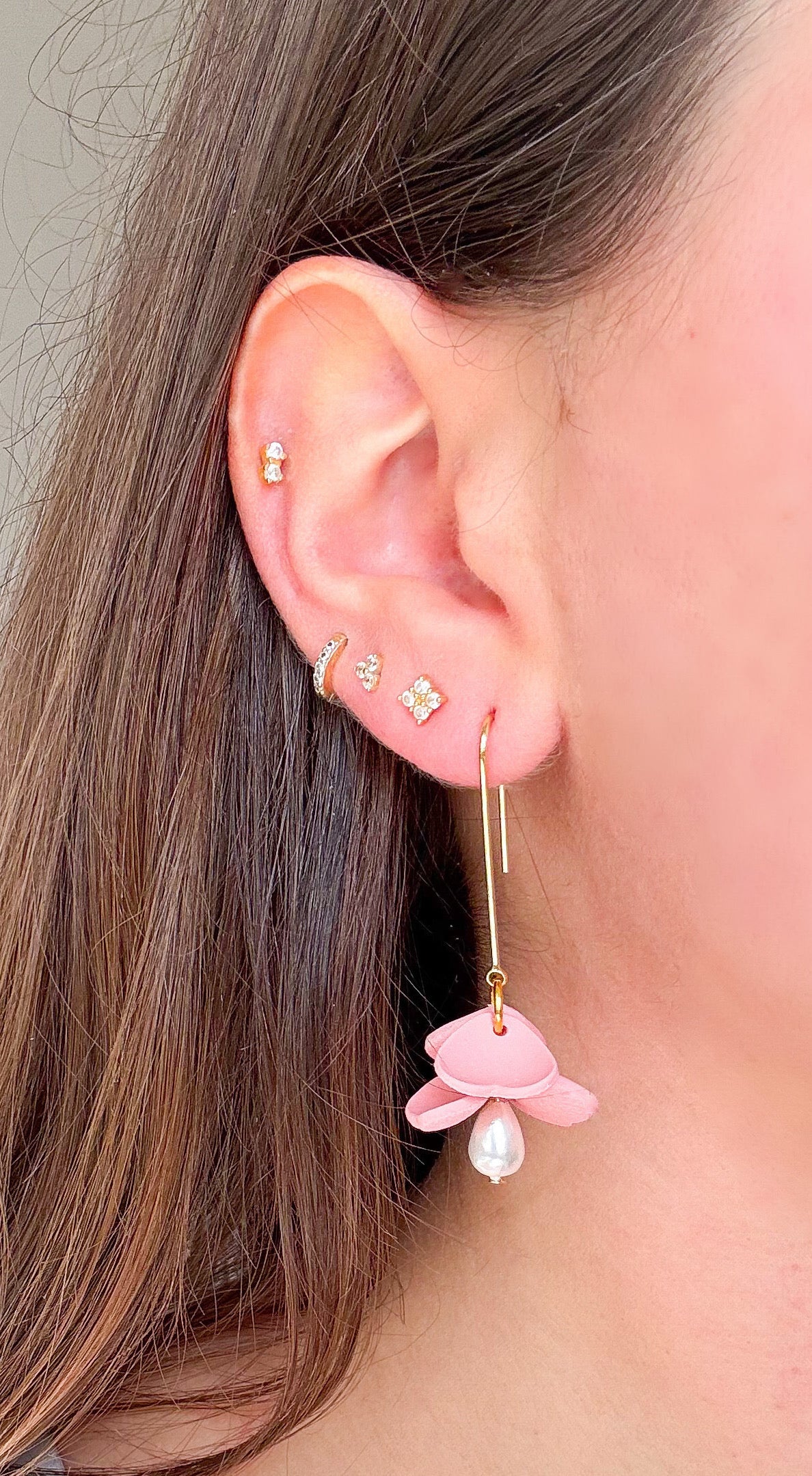 Flower Petal Drop Earrings