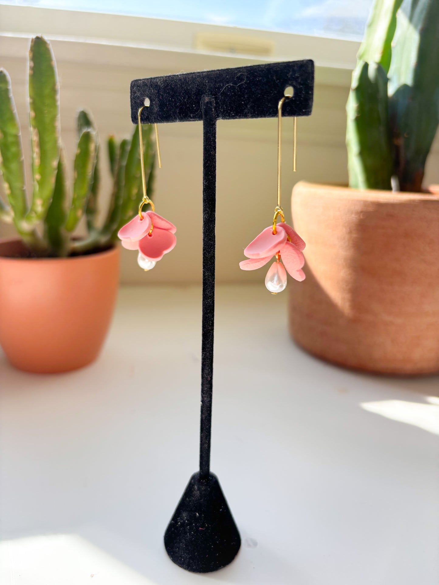 Flower Petal Drop Earrings