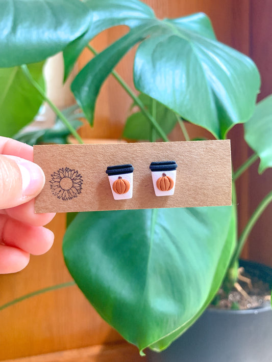 Pumpkin Spice Latte studs