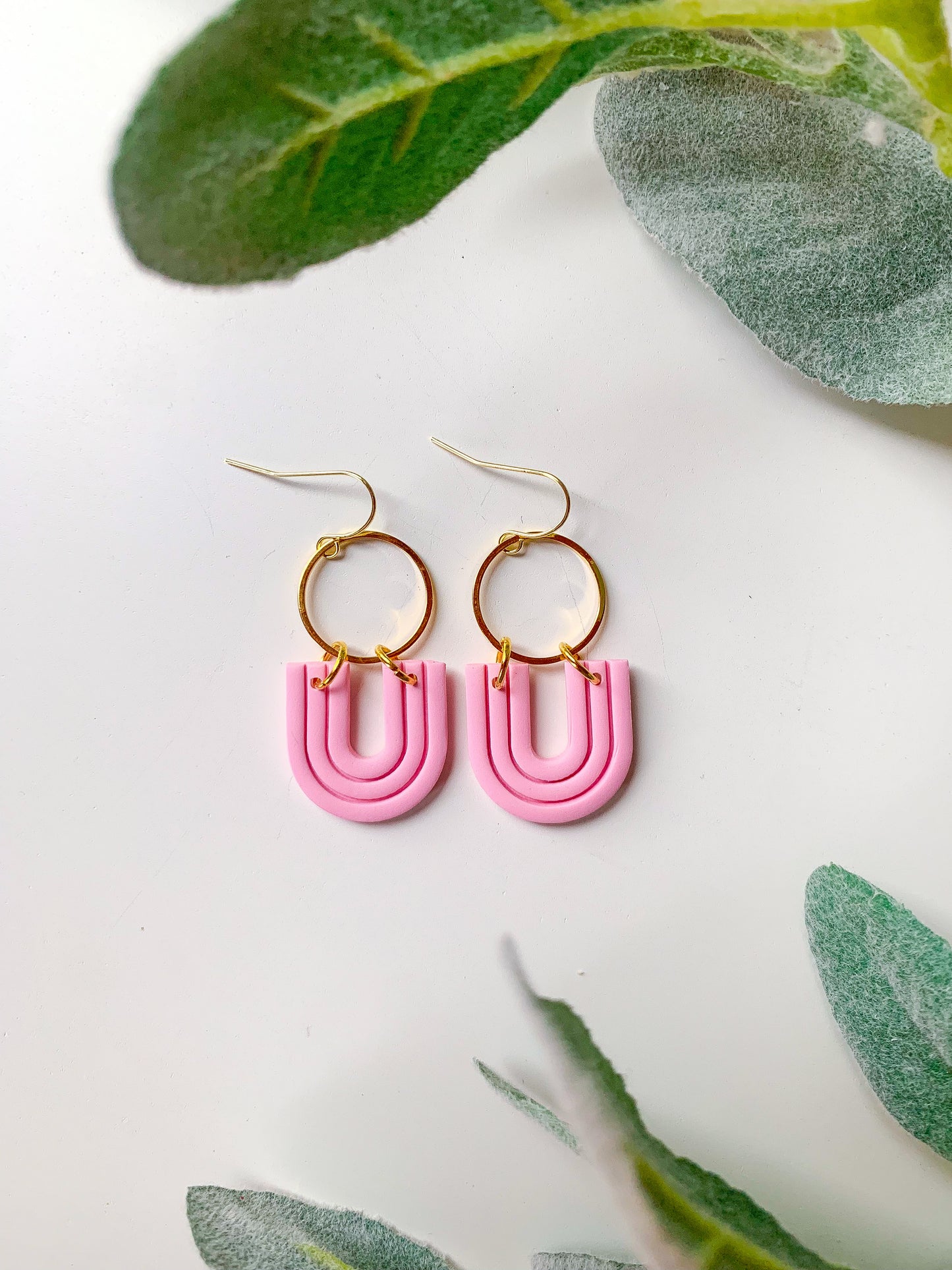 Pastel Pink Arch Dangles