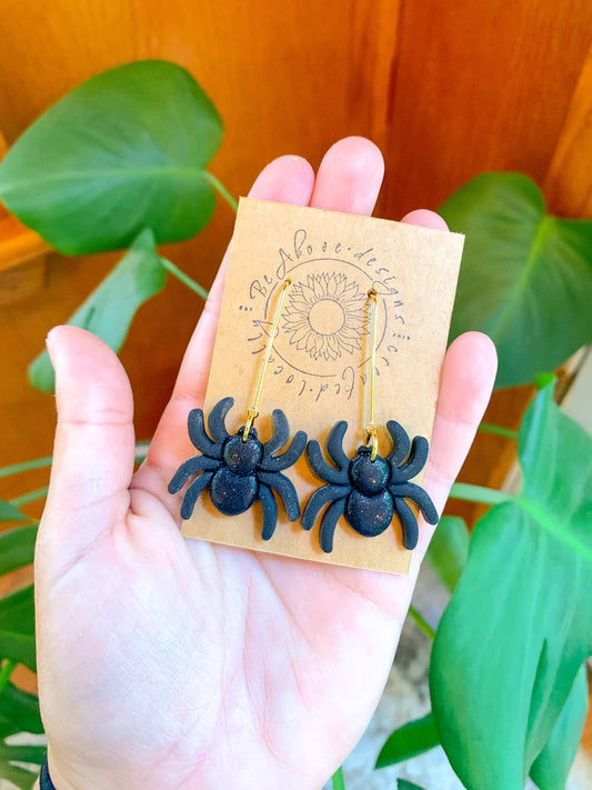 Glittery Spider Dangles