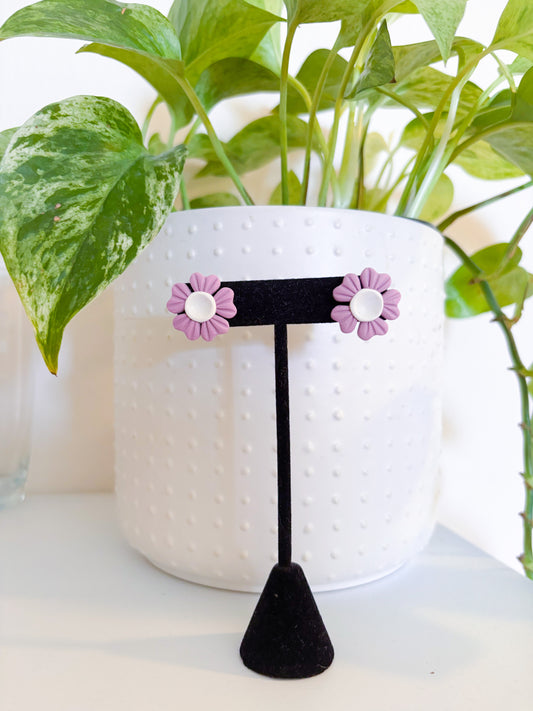 Purple Flower Studs