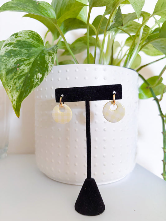 CHARM BAR Pastel Yellow Gingham Charm