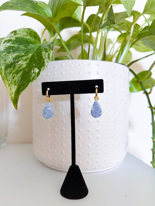 CHARM BAR Blue Floral Teardrop Charm