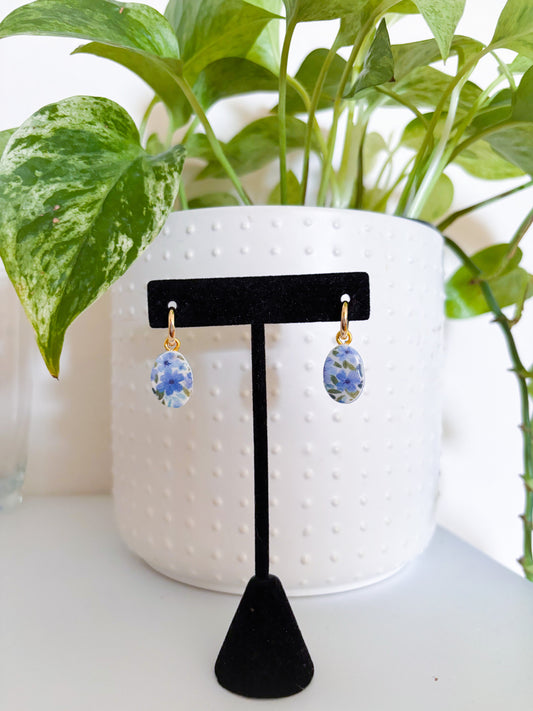 CHARM BAR Reversible Blue Floral Charm