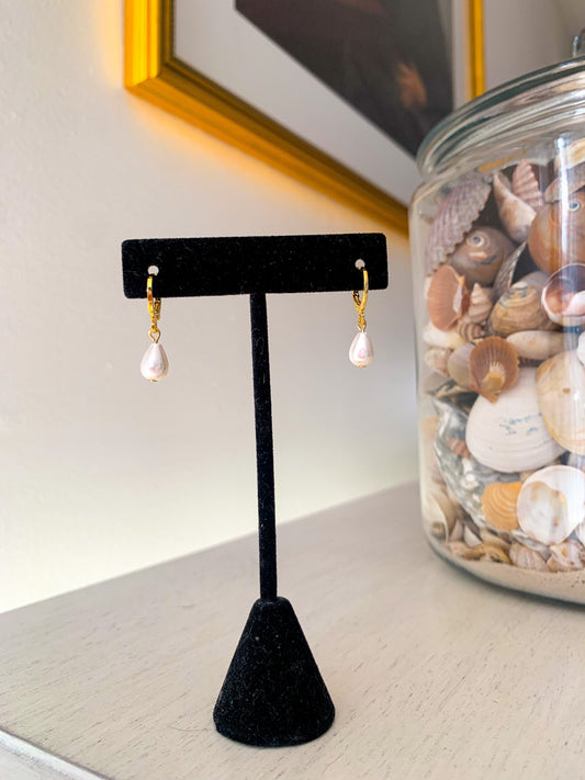 Teardrop Pearl Huggies