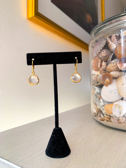Wide Teardrop Crystal Huggies