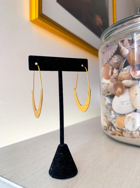 Large 18k Gold Hammered Hoops