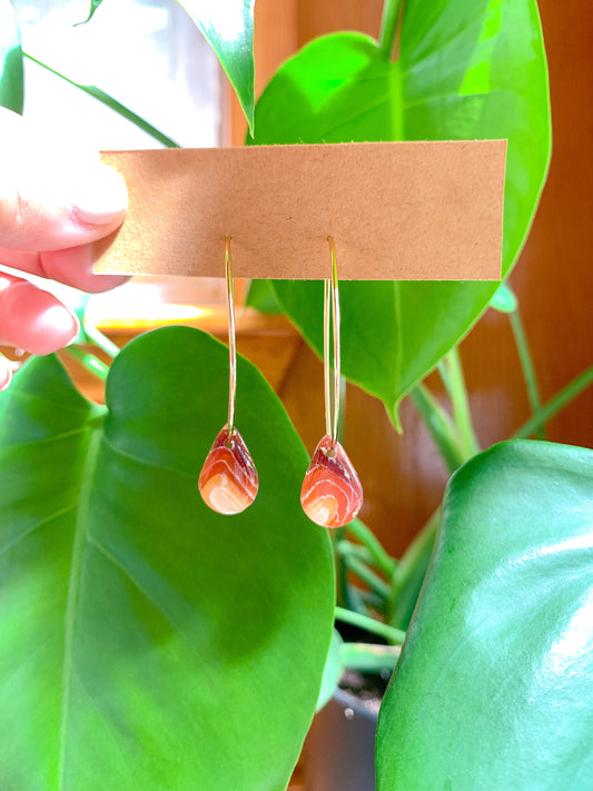 Fall Geode Teardrop Hoops