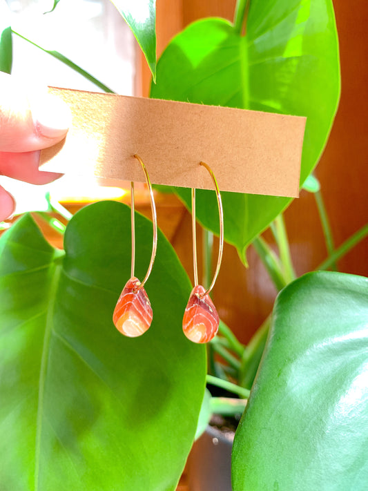 Fall Geode Teardrop Hoops