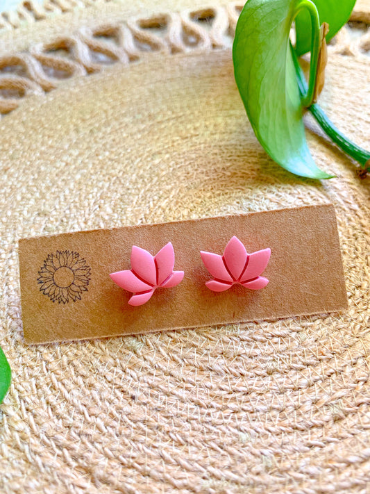 Pink Lotus Studs