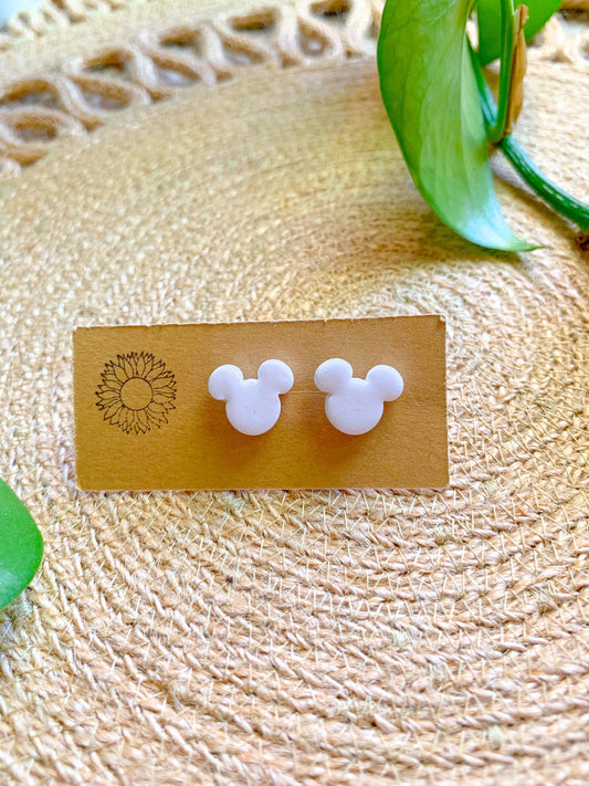 Mini White Mickey Studs