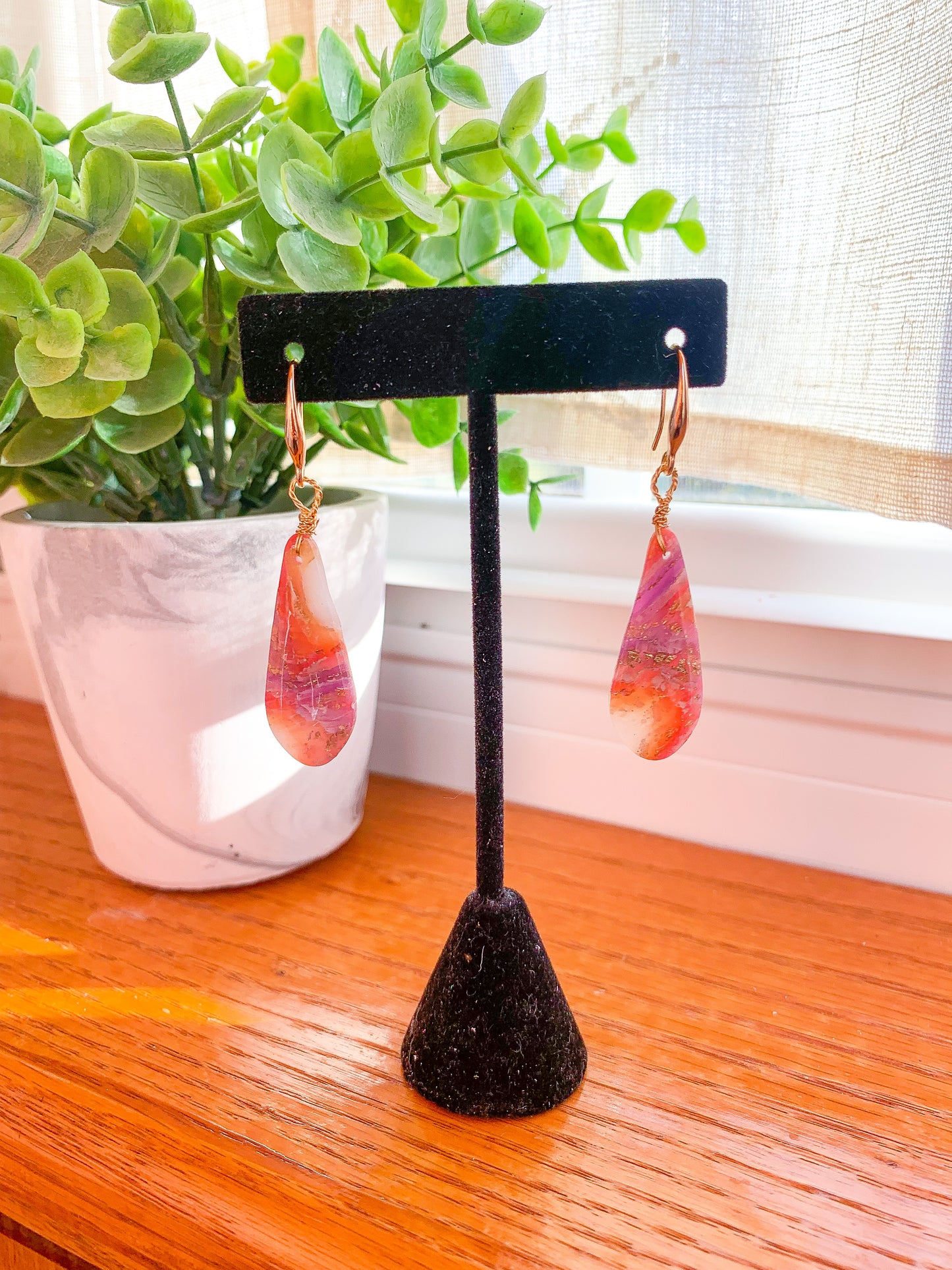 Spring Geode Teardrop Dangles