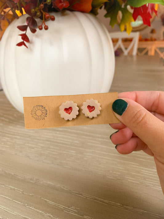 Linzer Cookie Studs