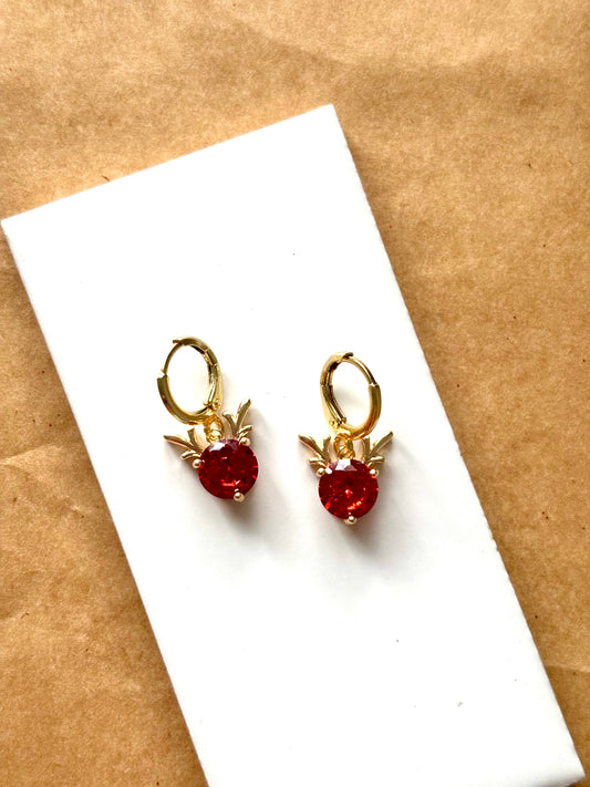 Red Chrystal Reindeer Huggies