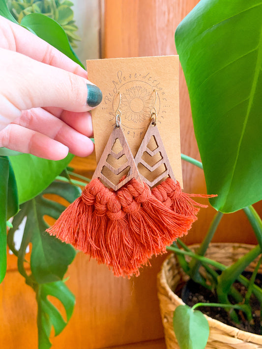 Wooden Macramé Dangles