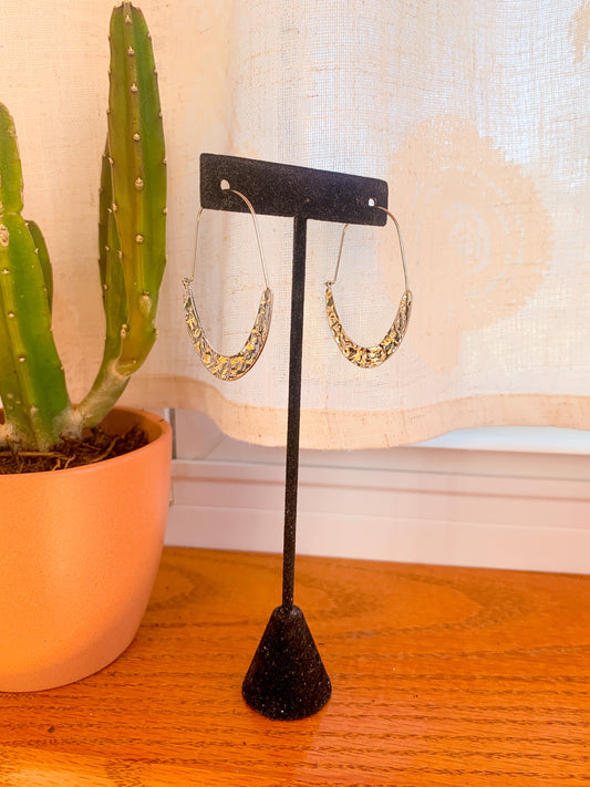 Silver Hammered Hoops