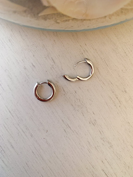 Chunky Silver Hoops